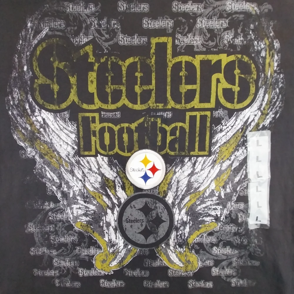 Pittsburg Steelers NWT Team Apparel NFL Mens Large T Shirt Embroidered Logo - Picture 1 of 8